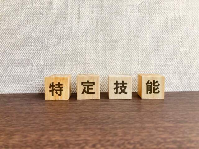 特定技能を示す木製ブロック